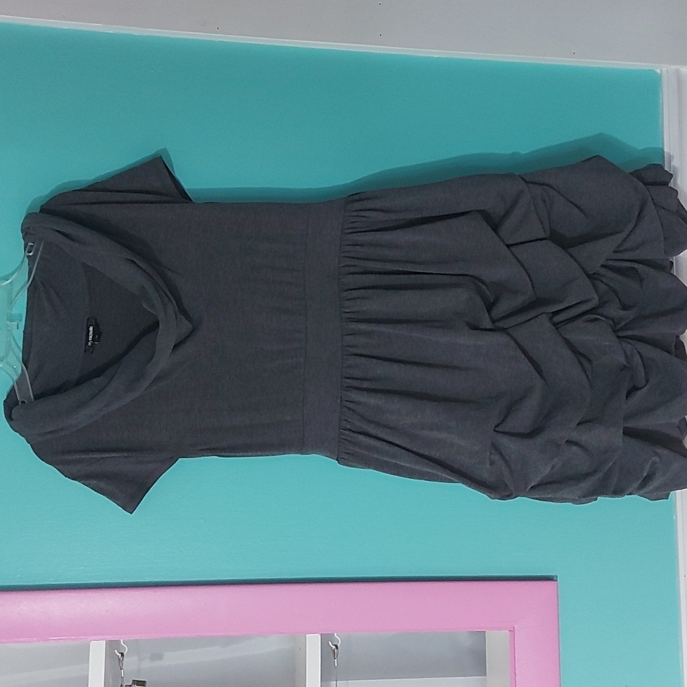 My Michelle Gray XL Pickup Skirt Cap Sleeve Knit Dress Whimsy